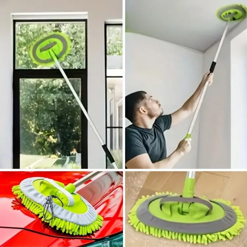 Ultra Emici Oto Yıkama Mop Seti ile Yedek Mikrofiber Bez