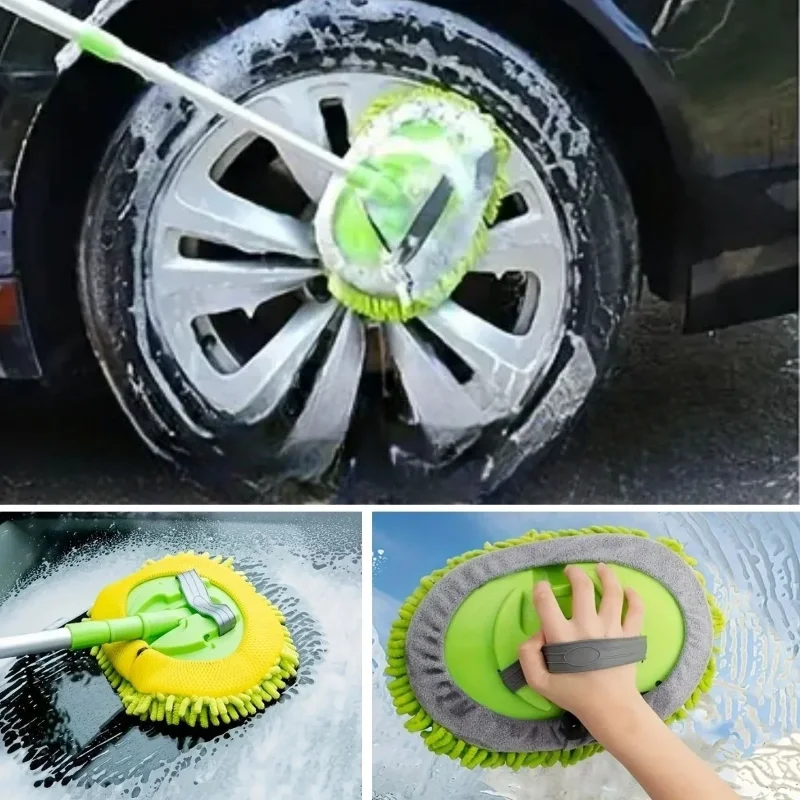 Ultra Emici Oto Yıkama Mop Seti ile Yedek Mikrofiber Bez