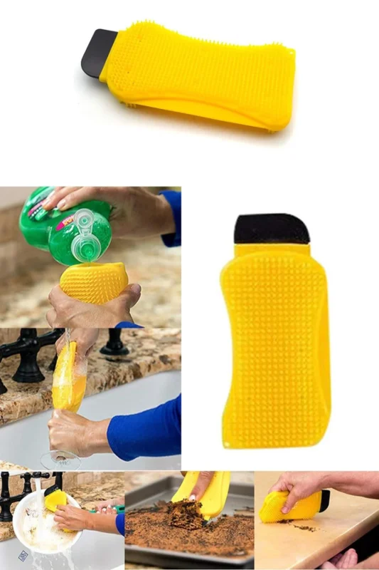 Ergonomik Çok Amaçlı Deterjan Hazneli Bulaşık Yıkama Fırçası