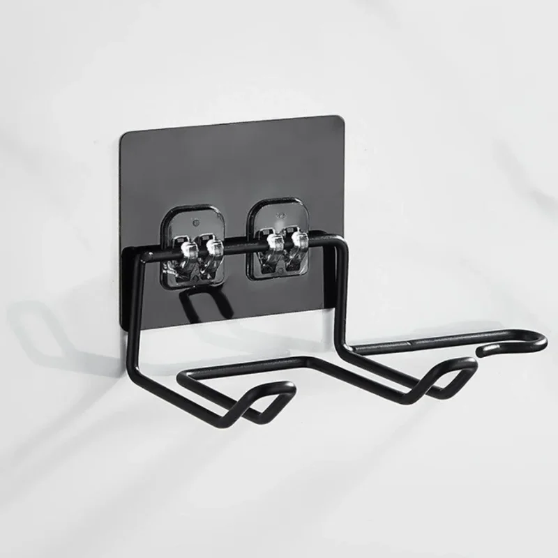 Ergonomik Yapışkanlı Siyah Fön Makinesi Tutucu Askı