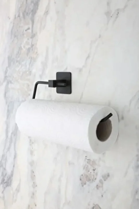 Ergonomik Yapışkanlı Siyah Metal Rulo Havluluk Aparatı