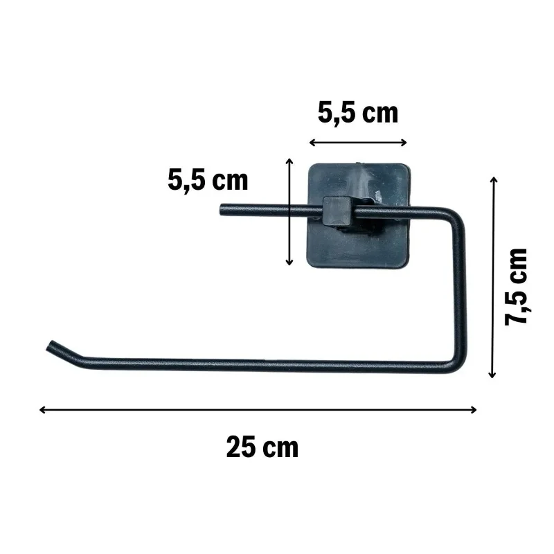 Ergonomik Yapışkanlı Siyah Metal Rulo Havluluk Aparatı
