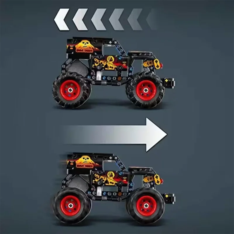 Eğlenceli Technic Jam Grave Digger 263 Parça +7 Yaş