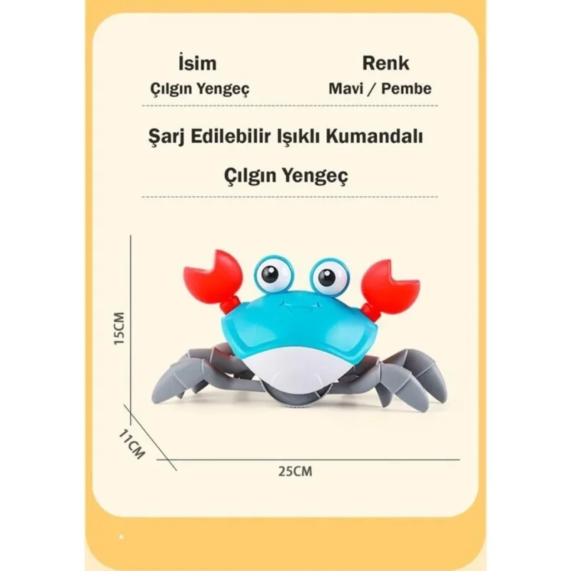 Uzaktan Kumandalı Şarjlı Yengeç Oyuncak 1 Adet – 2. görsel