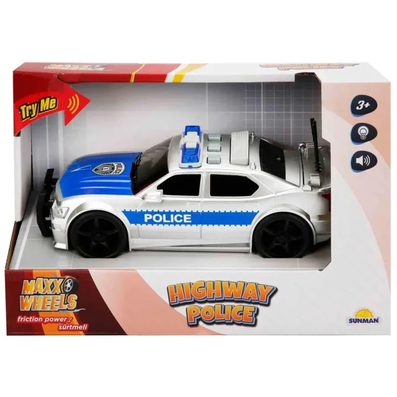 Sesli Işıklı Polis Arabası 19 cm 1:20 Ölçekli Oyun Aracı – 4. görsel