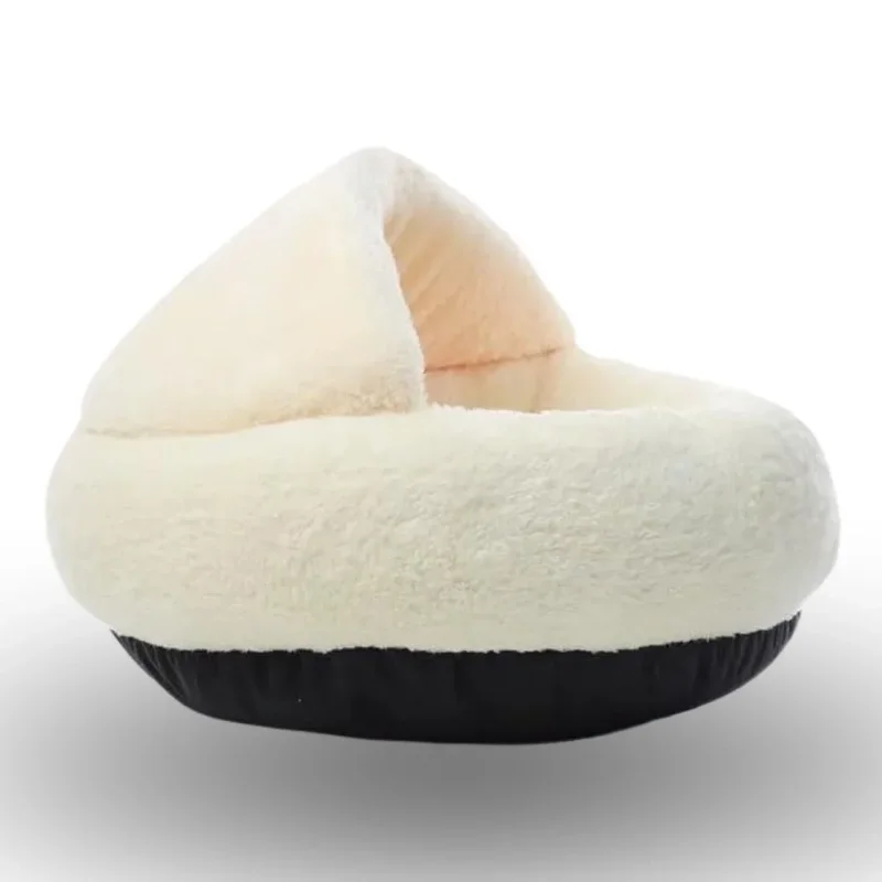 Ergonomik Yumuşak Peluş Yuvarlak Kedi ve Köpek Yatağı