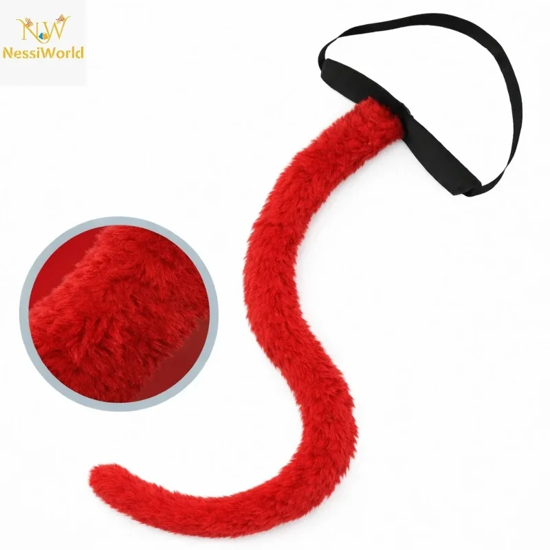 Şekil Verilebilir Kırmızı Peluş Kuyruk 70 cm Uzunluk