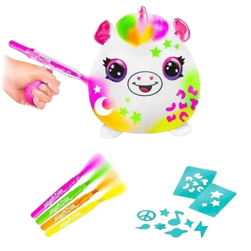 Neon Renkli Airbrush Peluş Boyama Seti 1 Adet