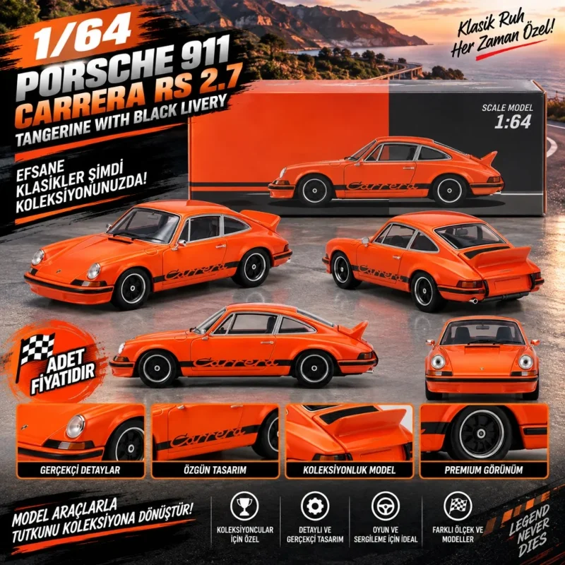 Porsche 911 Carrera RS 2.7 Tangerine 1 Adet