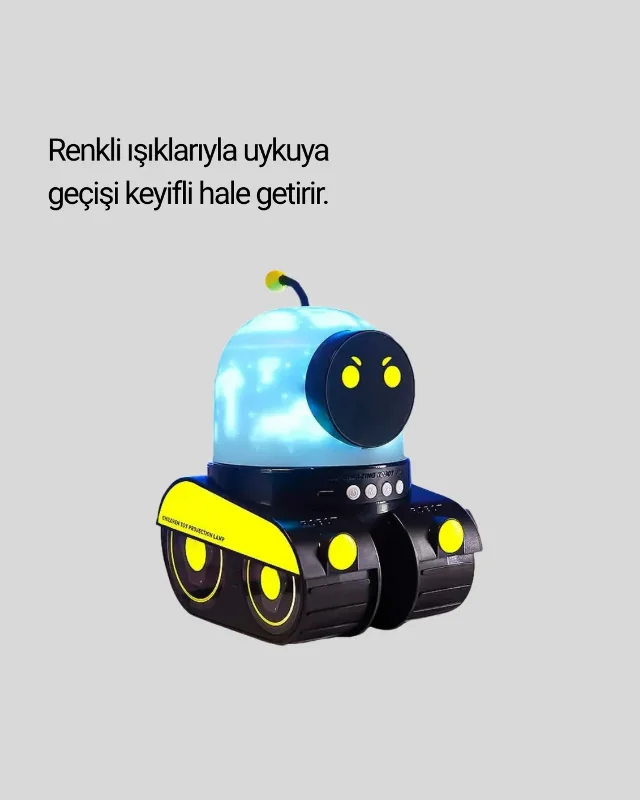 Bluetooth Hoparlörlü Robot Tasarımlı Yıldızlı Gökyüzü Projektör – 2. görsel