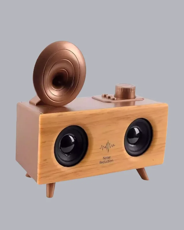 Retro Gramafon Tasarımlı Bluetooth Hoparlör 3d Ses Teknolojisi
