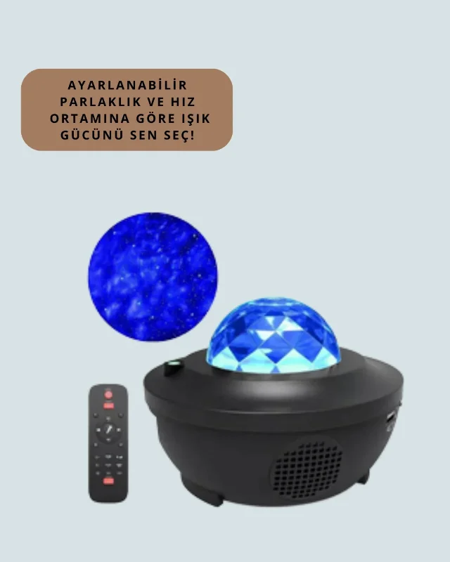 Etkileyici Yıldız Projektör Gece Lambası - Bluetooth Hoparlörlü