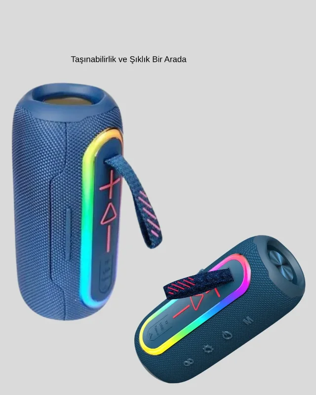 Kompakt Tasarımlı Mavi Bluetooth Hoparlör 1 Adet