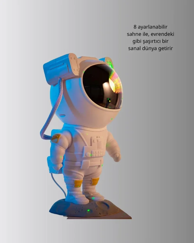 Uzaktan Kumandalı Astronot Yıldız Projeksiyon Lambası 8 Efektli