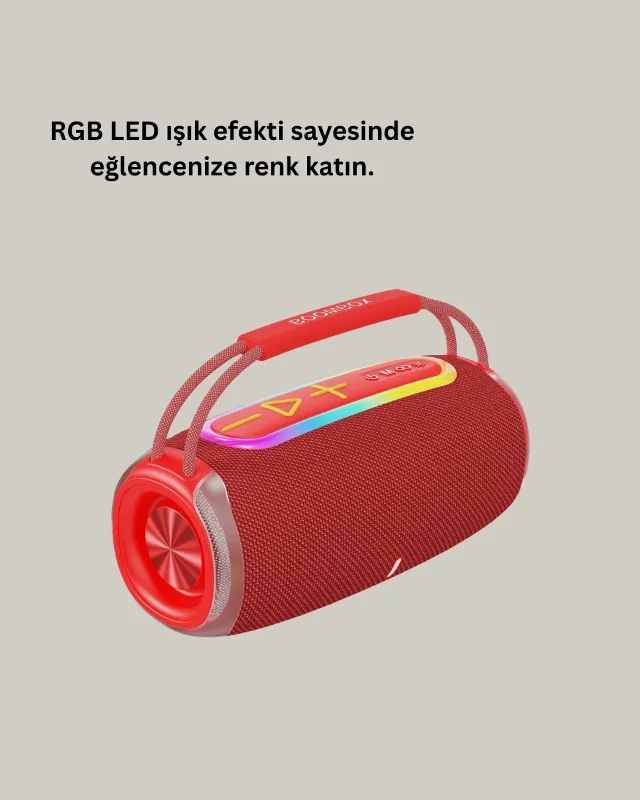 Taşınabilir Rgb Işık Efektli Bluetooth Hoparlör 20w Usb Aux
