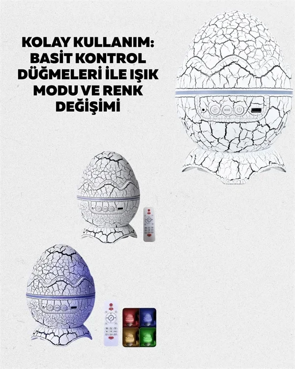 Şık Gece Lambası Bluetooth Hoparlör 7 Renkli Tasarım 13.5 Cm – 2. görsel
