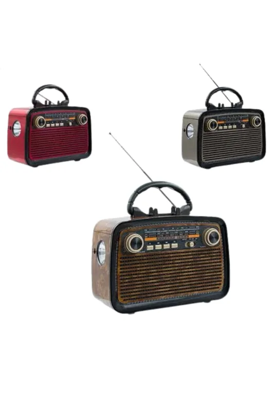 Vintage Ahşap Görünümlü Bluetooth Hoparlör 10 Saat Oynatma Süresi