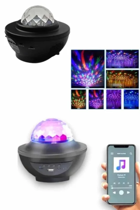 Renkli Gece Lambası Bluetooth Hoparlör İle Disko Topu