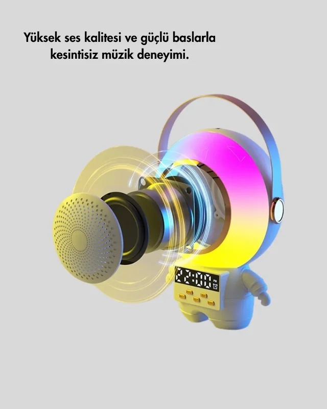 Eğlenceli Astronot Bluetooth Hoparlör 1 Adet Kablosuz Mikrofon