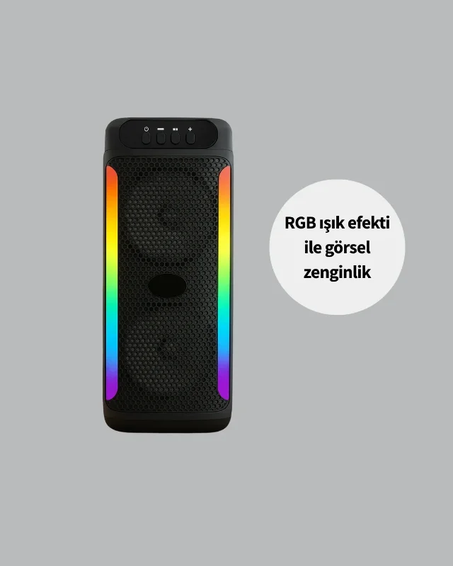 Taşınabilir Bluetooth Hoparlör Ve Mikrofon 4 İnç Çift Hoparlör – 2. görsel