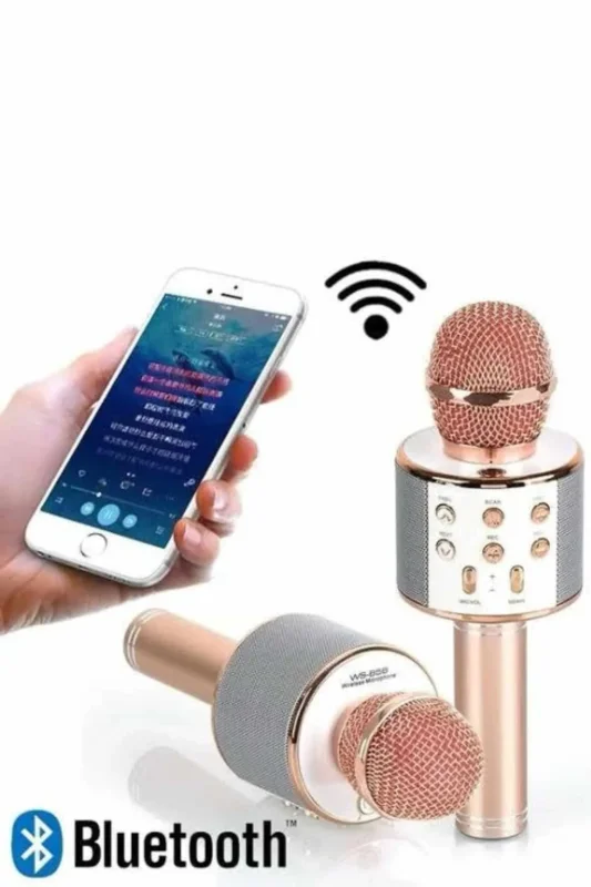 Fonksiyonel Karaoke Mikrofon Bluetooth Hoparlör 10 Metre Çekim Alanı – 2. görsel