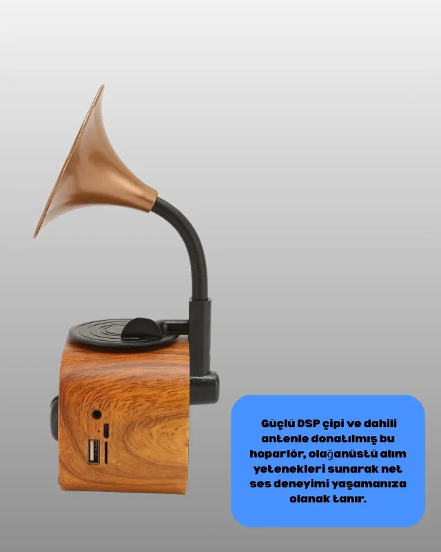 Retro Tasarımlı Taşınabilir Bluetooth Hoparlör Usb Sd Aux