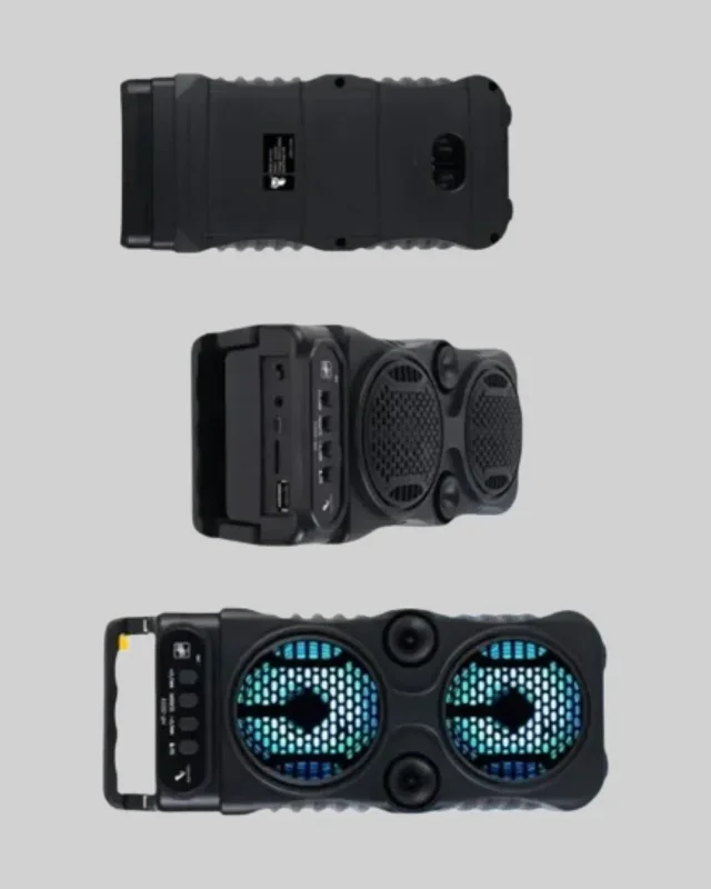 Taşınabilir Bluetooth Hoparlör 1200 Mah Mikrofonlu Led Işıklı