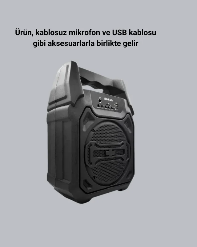 Taşınabilir Bluetooth Mikrofonlu Ses Sistemi Usb Ve Micro Sd
