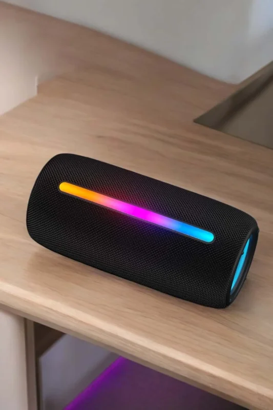 Şık Tasarımlı Taşınabilir Bluetooth Hoparlör Uzun Pil Ömrü – 4. görsel