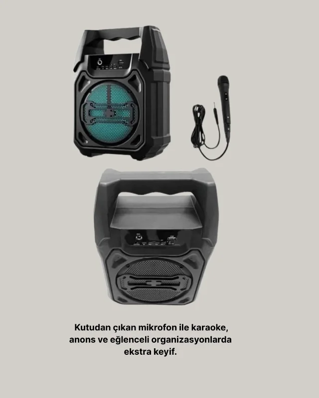 Kompakt Bluetooth Hoparlör 6.5 İnç Usb Tf Kart Mikrofonlu – 3. görsel