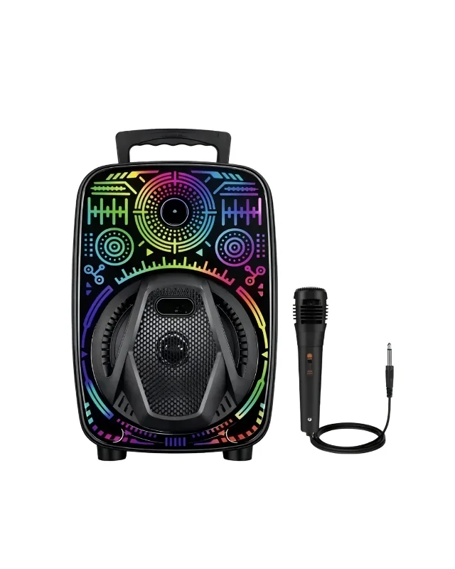 Taşınabilir Rgb Işıklı Hoparlör 8 İnç Karaoke Desteği