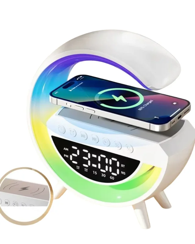 Kablosuz Şarjlı Bluetooth Hoparlör Saat Rgb Işıklı