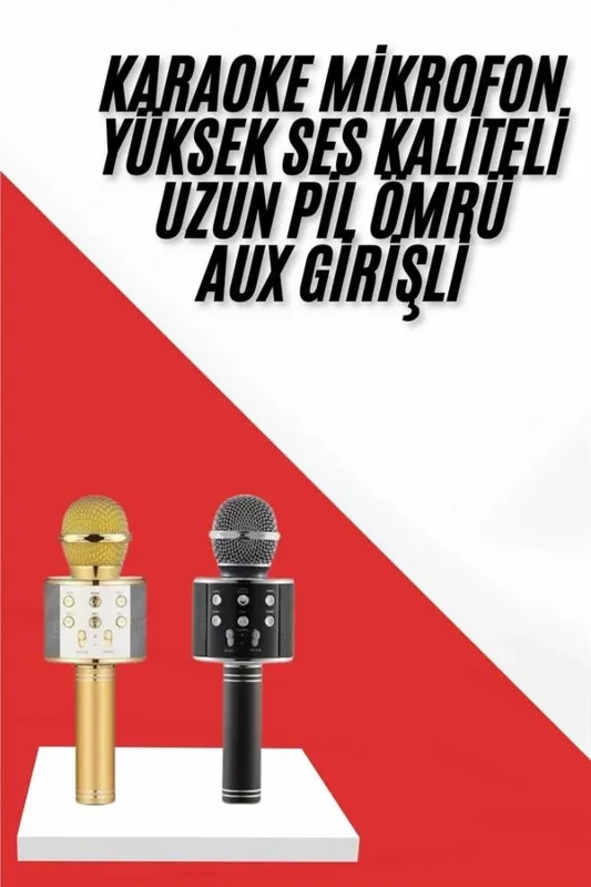 Fonksiyonel Karaoke Mikrofonlu Bluetooth Hoparlör 10 Metre Çekim Alanı