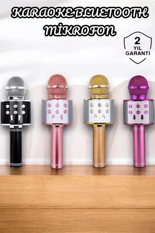 Kablosuz Karaoke Mikrofon Usb Bellek Destekli Uzun Pil Ömrü