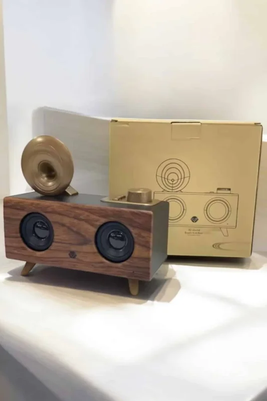 Ahşap Bluetooth Hoparlör 1800 Mah 24 Saat Çalma Süresi