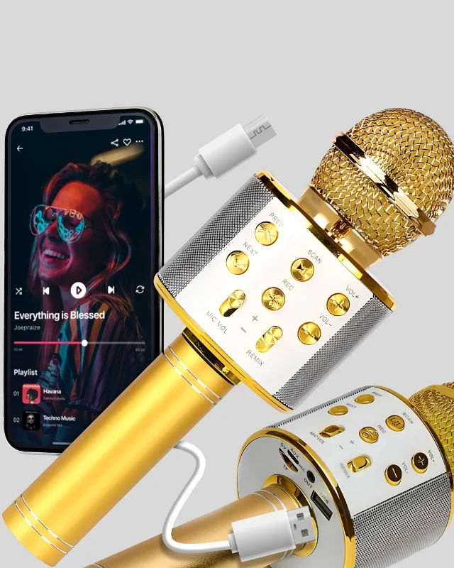 Şarjlı Çok Fonksiyonlu Bluetooth Karaoke Mikrofon