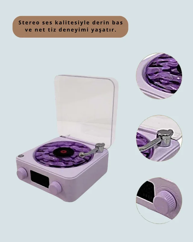 Bluetooth Hoparlör 360° Ses İle Taşınabilir (retro Model)