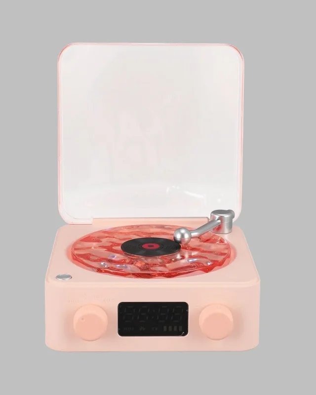 Şık Retro Bluetooth Hoparlör Pembe - Kompakt Tasarım