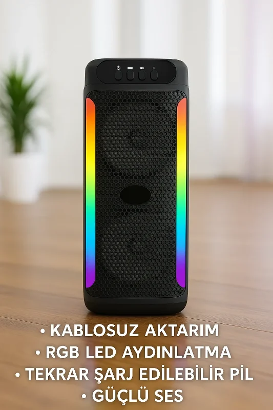 Rgb Işıklı Bluetooth Ses Sistemi 4 İnç Çift Hoparlör
