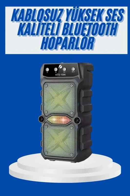 Taşınabilir Büyük Boy Bluetooth Hoparlör Çift Çıkışlı 5 Saat Oynatma