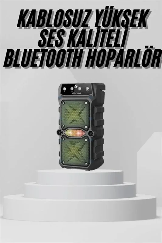 Büyük Boy Bluetooth Hoparlör Çift Çıkışlı 5 Saat Kesintisiz Müzik