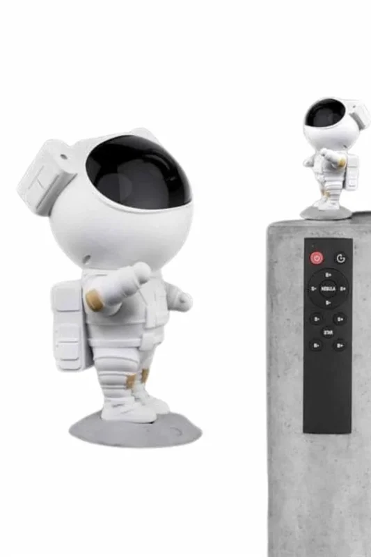 Bluetooth Hoparlörlü Gece Lambası Astronot Galaksi Işık Projektörü