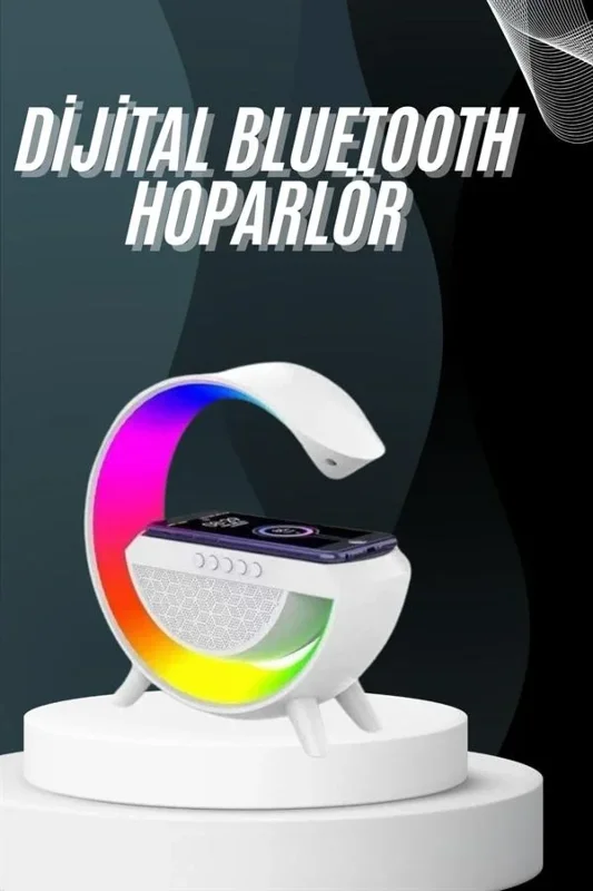 Akıllı Bluetooth Hoparlör G Şekli Kablosuz Şarjlı Gece Lambası
