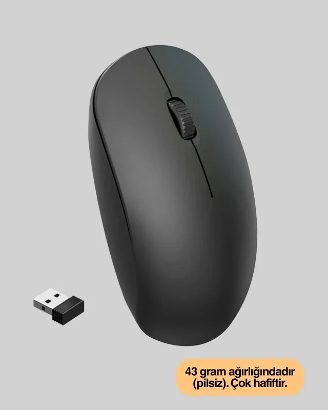 Hafif Tasarımlı Sessiz Wireless Mouse 5000 Dpı Ofis Kullanımı