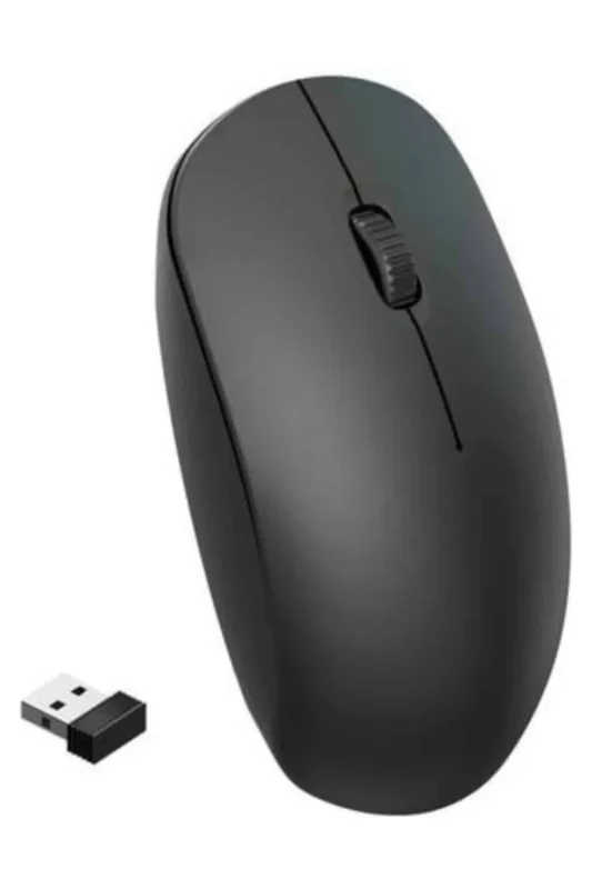 Minimal Tasarımlı Siyah Kablosuz Mouse 1600 Dpı Optik Sensör