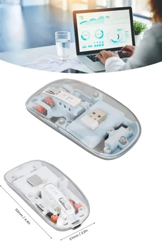 Şarjlı Bluetooth Kablosuz Mouse 2.4ghz Modlu Sessiz