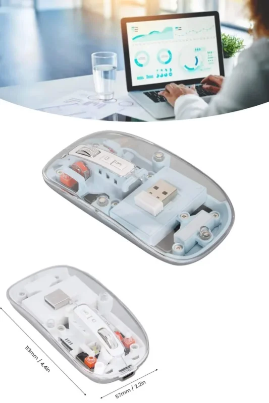 Şarjlı Kablosuz Bluetooth Mouse 2.4ghz Çift Modlu