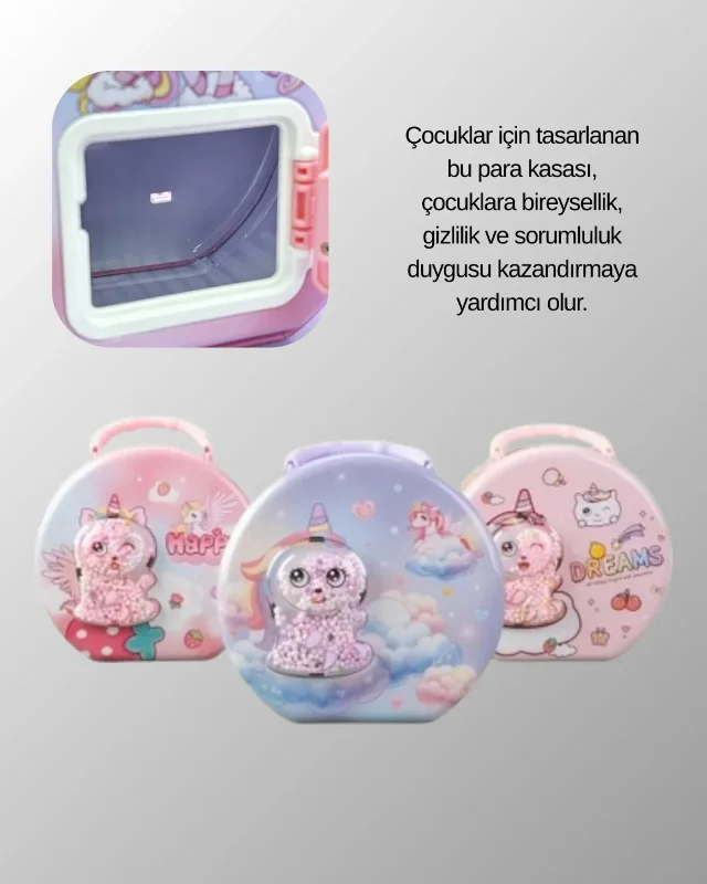 Güvenli Mini Para Kasası 1 Adet Çocuklar İçin