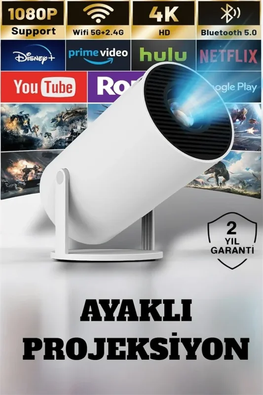 Kablosuz Projeksiyon Cihazı 160 Ansı Lümen Full Hd 130 İnç