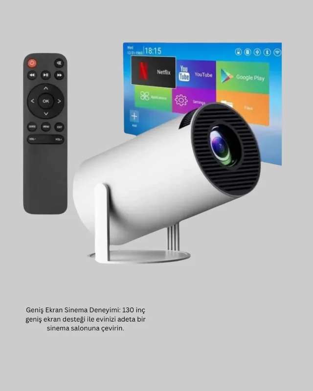 Full Hd Projeksiyon Cihazı 130 İnç Wifi Hdmı Bağlantılı – 4. görsel